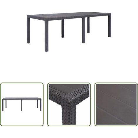 Rattanoptik - Gartentisch Braun 220x90x72 cm Kunststoff Rattan-Optik (1/5)