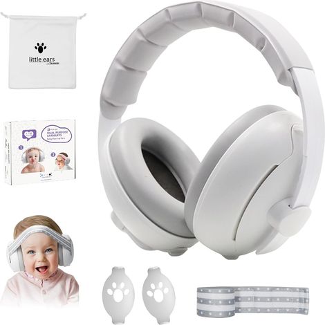 Casque Anti Bruit Bébé 2-en-1, Casque Anti bruit bebe Voyage, Réglable et Confortable Protection Auditive pour Moins de 48 Mois, pour Voyages, Feux d'artifice, Spectacles (1/5)