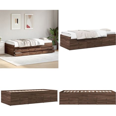 Tagesbett mit Schubladen ohne Matratze 100x200 cm - Tagesbett - Schlafcouch - Holzrahmen - Lattenrost - Schrankbett - Home & Living