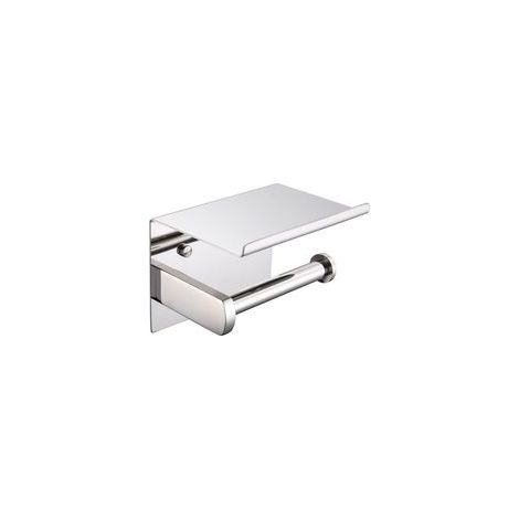 Porte rouleau de papier toilette moderne en acier inoxydable SUS 304, chrome poli, avec tablette pour téléphone, accessoire de cuisine et de salle de bain