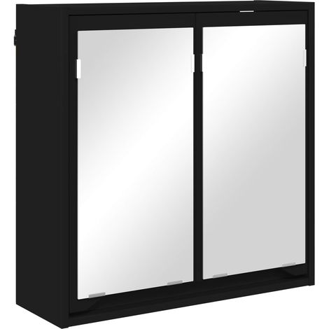 Maison Exclusive - Badezimmerspiegelschrank Schwarz 60 x 20 x 60 (1/5)