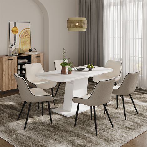 tavolo da pranzo allungabile Fenaro, Bianco, 120 x 80 cm estensibile, Vicco