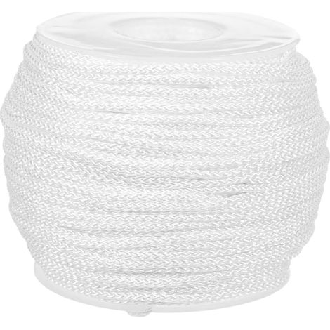 Cordelette en Nylon Tressé 50 Mètres Résistante à l'abrasion pour Stores Romains et Artisanat, Corde Solide Blanche pour Réparation et Création de Bracelets (1/5)