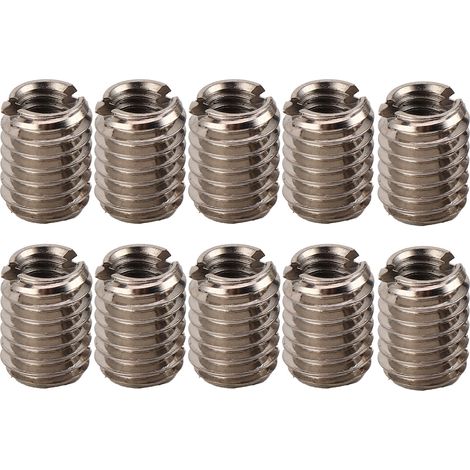Lot de 10 inserts filetés en acier inoxydable, réducteurs femelles M4x0,7 et mâles M6x1,0, longueur 8 mm