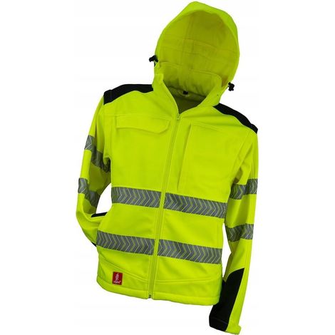 Giacca da lavoro 2 in 1, gilet softshell di emergenza, alta visibilità, giallo HV, XL (1/5)