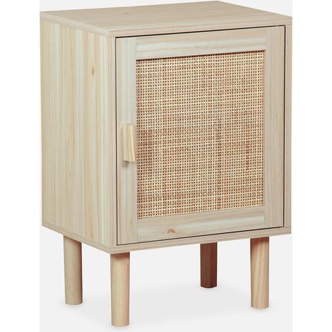Mesita de noche con efecto caña y madera (1/5)