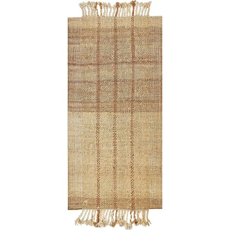 Tappeto fatto a mano in juta beige 80 x 150 cm nappe stile rustico Karkin