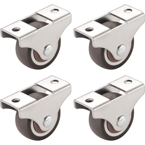 4-teiliges Möbelrollenset, Transportrollen, Lenkrollen (silber)
