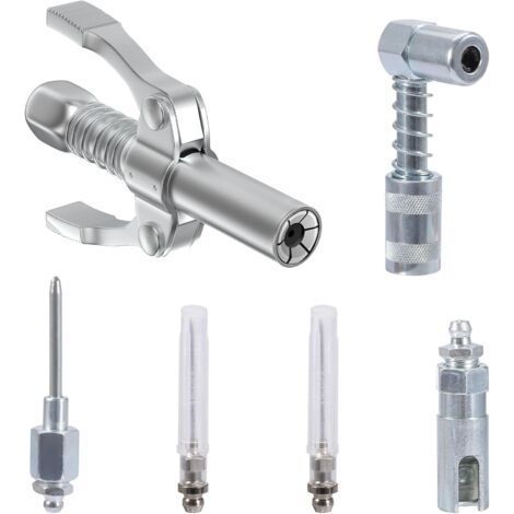 Manual Grease Pump Nozzle with Needle, 1/8''NPT Grease Gun Quick Coupler with Injector Needle, 6pcs (1/5)