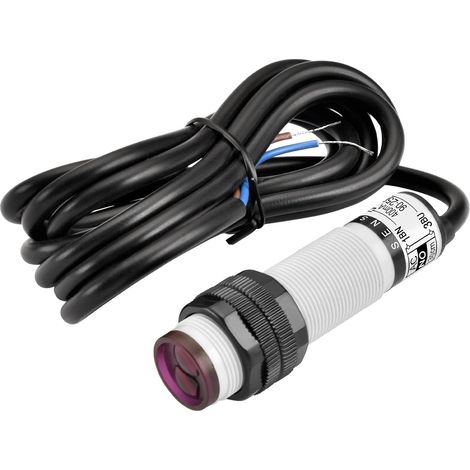 Interrupteur de proximité photoélectrique infrarouge M18, type de réflexion diffuse, E3F-DS30Y1, distance de détection 10-30cm, 90-250VAC 400mA, normalement ouvert (NO), 2 fils (1/5)