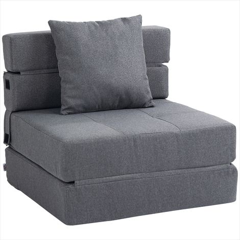 Canapé convertible Fauteuil convertible en tissu gris (1/5)