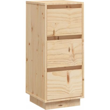 Aparador cómoda cómoda armario mueble organizador cocina salón salón 32 x 34 x 75 cm madera maciza de pino marrón 020029571