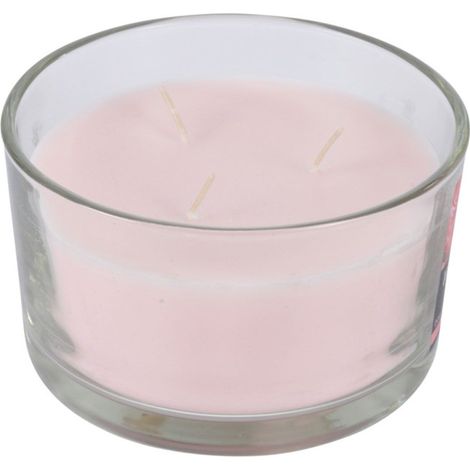 Bougie Parfumée 3 Mèches "Essentiel" 13cm Rose (1/2)