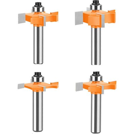 Outil de menuiserie fonctionnel : fraise à rainurer de 4 pouces avec queue de 8 mm, pour réaliser des rainures et des feuillures. (1/4)