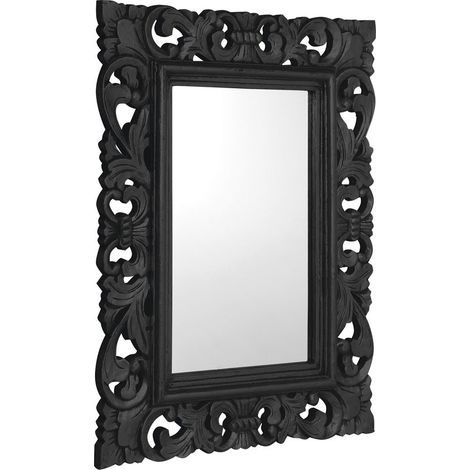 SAMBLUNG miroir cadre en bois, 60x80cm, noir (1/4)