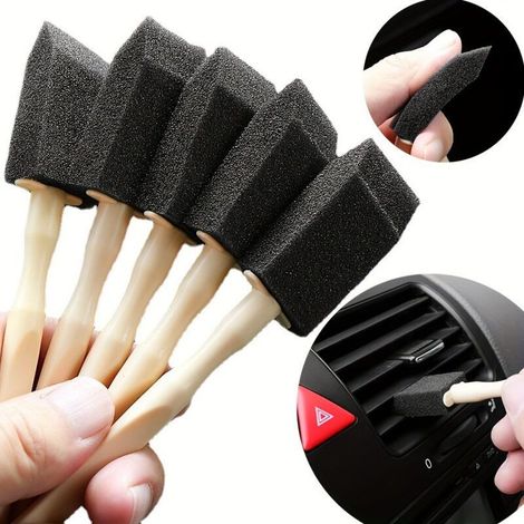 Lot de 5 brosses pour grilles d'aération de voiture, nettoyantes détaillées, dépoussiéreuses pour stores, nettoyage, brosses pour conduits d'aération (1/4)