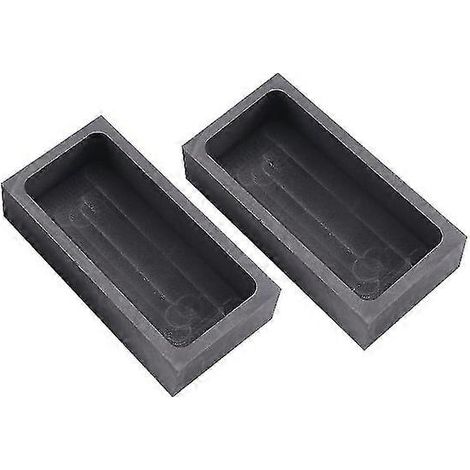 2 moules à creuset en graphite de 1 kg chacun, pour la fusion, le moulage et le raffinage de l'or, de l'argent et de l'aluminium.