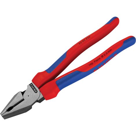 KNIPEX 02 02 225 SB High Leverage Combination Pliers with comfort handles black atramentized 225 mm