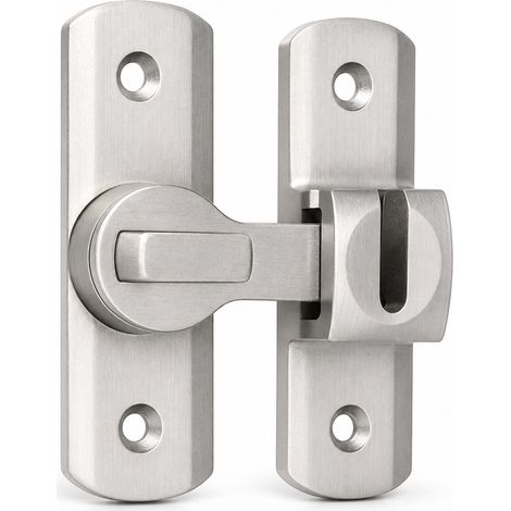 Verrou Loquet Inox à Percer pour Porte Coulissante Argent (1/5)