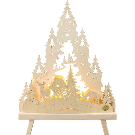 Saico Lichterspitze Wald Weihnachten 30 x 41 cm warmweiß weiß
