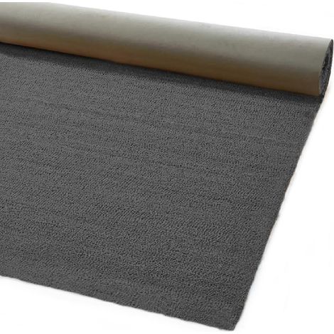 Paillasson Coco Naturel Coloré Antidérapant Sur Mesure Tapis D'Entrée Anthracite - 100x200 cm