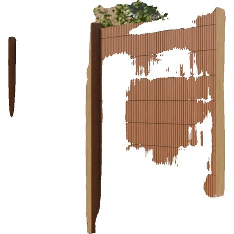 Clôture de jardin, PVC durable, design moderne, Brun (1/2)