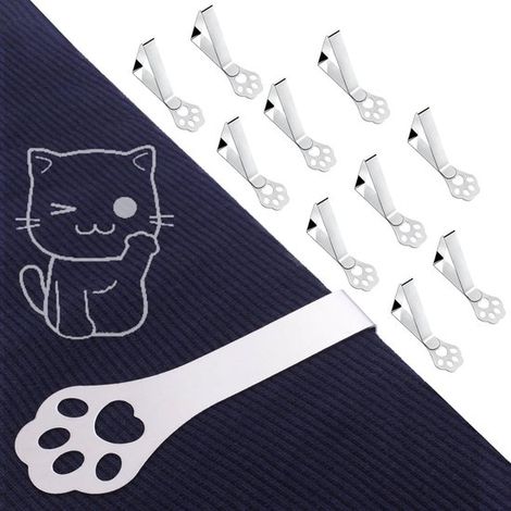 Pinces à nappe en acier inoxydable, pinces à nappe en forme de patte de chat, pinces à linge, supports de nappe (1/5)