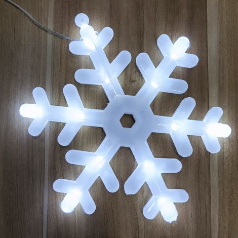 Suspension lumineuse LED flocon 20 cm blanc déco Noël jardin 220V IP44 100 × 100 × 100 cm 10 g – Livraison gratuite