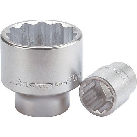Llave de vaso de 1" de 12 puntas métricas M110536 TENG TOOLS Tamaño 60 mm D1 82.1 mm D2 57.3 mm L 84.0 mm