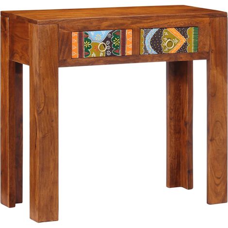 Mesa consola madera maciza de acacia 80x35x75 cm vidaXL (1/5)