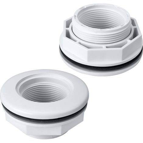 Hayward SP1023 1-1/2 Zoll FIP Wasserrücklaufanschluss mit Kontermutter und Dichtung für Rücklaufschläuche von Aufstell- und Einbaupools, Vinyl- und Fiberglas-Zubehör für Aufstellpools – 2er-Pack