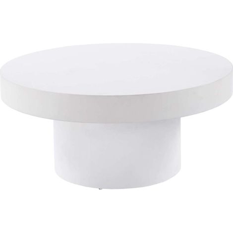 Mesa De Centro Redonda 90cm Microcemento Blanco, 41cm(alto) 90cm(ancho) 90cm(fondo). (1/5)