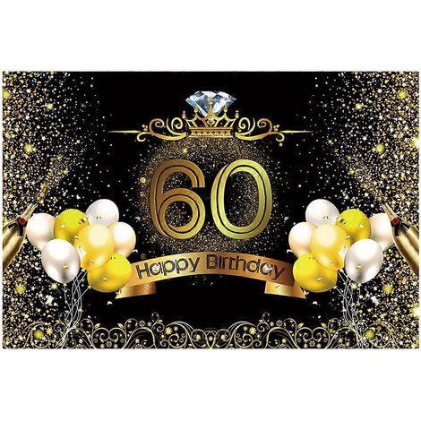 Toile de fond imprimée 150 x 100 cm pour photographie, motif ballons et champagne, idéale pour un 60e anniversaire.-150100cm (1/4)