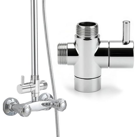 1/2 Inch Automatic Sealing Shut-off Valve 3 Way Reverse Valve for Washbasin, Bathroom, Shower Head and Kitchen - Dishwasher Fitting Compatible (1/5)