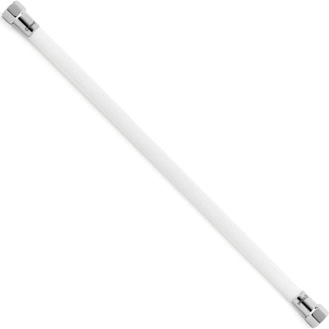 Flexible sanitaire BLANC POLYMÈRE Øintér.8mm - Femelle 3/8" - Femelle 3/8" CHROME - 300mm - TAQ PREMIUM - Tucai