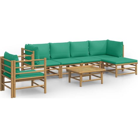 Maison Exclusive - Set Salotto da Giardino 7pz con Cuscini Verdi Bambù