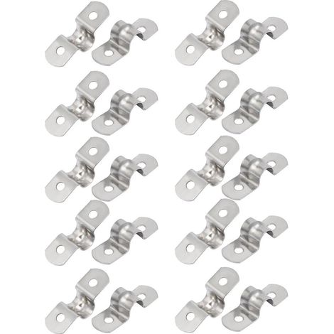 M8 304 Edelstahl Zwei Loch Rohrgurte Spannrohr Clip Clamp 20 STÜCKE (1/3)