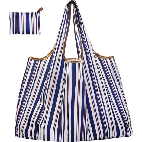 Sac Courses Pliable, Sac Cabas Grande, Tote Bag Sacs Tissu à Provisions Réutilisable, Sacs Pliables Grocery Shopping Bag pour Extérieur Voyage, 53 X 66 cm (1/5)