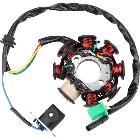 Bobine d'allumage GY6 125/150 pour motos tout-terrain/quads, bobine de stator de magnéto à huit pôles. (1/4)
