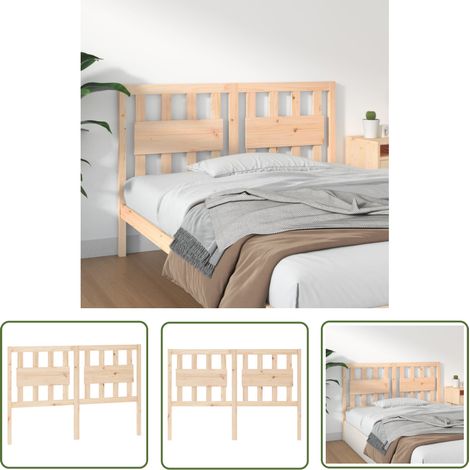The Living Store Tête de lit 125,5x4x100 cm Bois massif de pin - Tête De Lit - Tête De Lit Bois - Tête De Lit Rustique - Meuble Chambre - Mobilier Chambre (1/5)