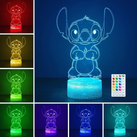 Lampe Veilleuse Enfant: 16 Couleurs LED avec Minuterie et Fonction Mémoire Effet d'Optique 3D Télécommande Idée Cadeau Anniversaire Noël Filles Garçons Décoration Chambre (1/5)