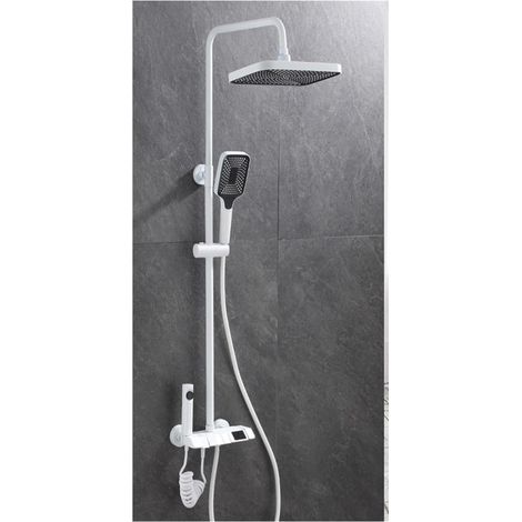 Ensemble de douche mitigeur thermostatique intelli LED ensemble de douche numérique salle de bain mitigeur chaud froid système de douche montage mural SPA pluie robinet de bain tête carrée moderne ( C (1/5)
