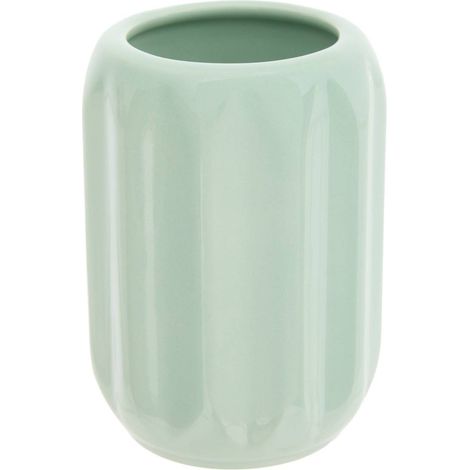 Portacepillos de dientes colorama de cerámica, d. 8 x h. 12 cm, verde celadón - 5five