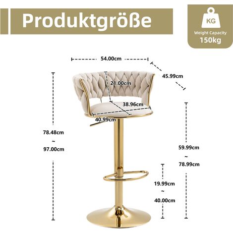 Polstersessel aus Samt in Ivory 54 x 46 x 78 cm HOMAIRE (1/5)