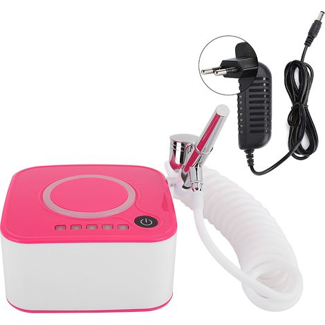 Pistolet aérographe maquillage portable spray oxygène visage hydratant kit aérographe rose 110-240V prise UE (1/5)