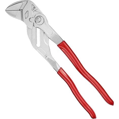 Verchromte Mehrzweckzange, 300 mm, stufenlose Klemmung bis 68 mm, Feineinstellung per Knopfdruck, verstellbarer Schraubenschlüssel, ersetzt Maulschlüssel