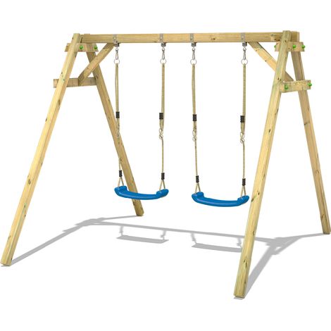 Wickey Wooden swing set Smart Move with Climbing extension Children's swing - blue (1/3)