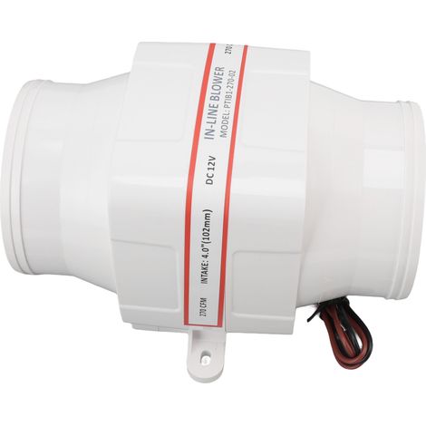 12V Inline-Elektrolüfter, ABS-Gehäuse, für Bootsbilge, Kabine und Motor, 10cm (4 Zoll). (1/5)