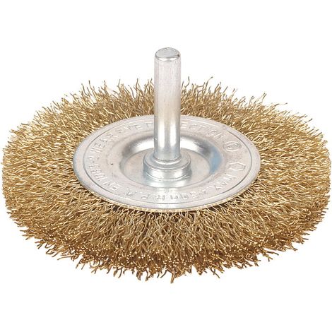 Spazzola Metallica Circolare per Trapano in Ottone Esagonale Levigare Wolfcraft