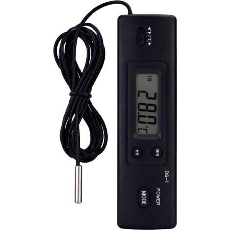 Thermomètre Compteur De Température Numérique À Cristaux Liquides LCD Mesure De L'humidité Capteur De Sonde Câblé pour R (1/4)